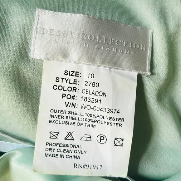 Dessy Collection Lime Green Dress | Size 10 - Picture 4 of 8